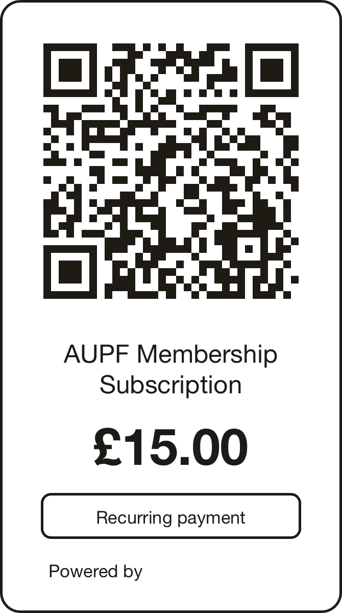 AUPF Membership Subscription GoCardless QRCode 15